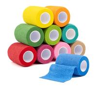 Carehabi 10 Rollos Venda Cohesiva, 7.5cm X4.5m Venda Elastica Adhesiva, Vendas Autoadhesivas Deportiva Tape para Esguinces de Muñeca, Tobillo y Rodilla en Personas y Animales