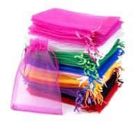 Carehabi - 100 bolsas de regalo de organza, joyas y lavanda, multicolor, 10 x 15 cm, preferencias de boda, fiesta de festival