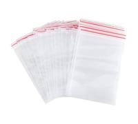Carehabi 100 Bolsas Transparentes con Cremallera - Reutilizable - Plástico - Cremallera - Transparente - Bolsas de Almacenamiento General (8 x 12)