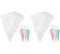 Carehabi 100pcs Mangas Pasteleras Desechables, Bolsas de Pastelería (30 x 20 cm) (Paquete de 2)