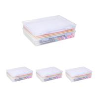 Carehabi 2 Pack Organizador Multiusos de Plástico con Cierre, Caja Transparente de Almacenaje por Categorías, Archivador A4 para Material de Oficina, Juguetes, Manualidades (Paquete de 4)