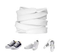 Carehabi 2 pares de cordones blancos planos de 8 mm de ancho cordones de poliéster resistentes al desgarro longitudes 140 cm para zapatillas deportivas zapatillas de senderismo zapatillas de correr