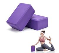 Carehabi 2 Piezas Bloque Yoga 23 x 15 x 7,5 cm ladrillo Yoga Espuma de Eva Antideslizante de Alta Densidad para Pilates Entrenamiento Fitne