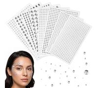 Carehabi 2744 Piezas Diamantes de Imitación Adhesivos, 8 Hojas Pegatinas de Brillantes Transparentes para Uñas, Cara, Ropa y Manualidades DIY, Accesorios Festival Maquillaje