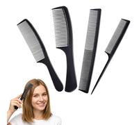 Carehabi 4 Piezas Peine Hombre Set de Peines Texturizador Hombre Profesionales Antiestáticos con Dientes Anchos y Finos, Peine de Cola para Mujer, Hombre y Salón (Negro)