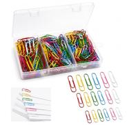 Carehabi 400 Piezas Clips Oficina de Colores Clips de Papel Multicolores 3 Tamaños (28mm, 33mm, 50mm) para Organización de Documentos, Archivos, Oficina, Escuela y Papelería