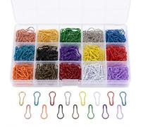 Carehabi 450 Piezas Imperdibles Pequeños 15 Colores 22 mm Imperdibles de Seguridad de Colores con Forma de Pera Antióxido para Manualidades, Artesanía, Ropa y Costura, con Caja Organizadora