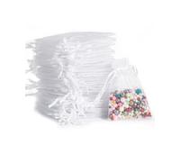 Carehabi - 50 bolsas de organza, color blanco, 7 x 9 cm, bolsa de regalo de organza, bolsa para joyas, bolsa de boda, bolsa de lavanda, bolsa de lavanda, preferencias de boda.