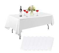 7 Unidades Mantel desechable, 137 x 274 cm Color Blanco desechable, manteles de plástico Desechables para Bodas cumpleaños gastronomía pícnic