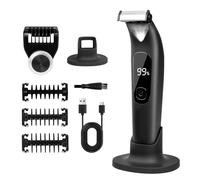 Carehabi Afeitadora Zona Íntima Hombre, Recortadora Corporal Hombre Impermeable IPX6 con Luz LED, Peines Guía y Soporte, Body Groomer Húmedo/Seco para Barba, Área Íntima, Cuerpo, Piernas, Pecho