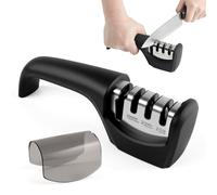 Carehabi Afilador de Cuchillos 4 in 1 Afilador Cuchillos para Cuchillos, Herramientas, Tijeras y Cuchillos de Pan