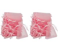 Carehabi - Bolsas de organza, bolsa de organza, bolsa de regalo de organza, bolsa para joyas, bolsa de boda, bolsa de lavanda (7 x 9 cm, rosa). (Paquete de 2)