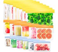 Carehabi Bolsas Silicona Reutilizables 20 Piezas Bolsas Congelar para Almacenamiento de Alimentos Bolsas Congelacion para Fruta Verduras Carne Sándwich y Líquida