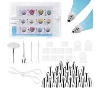 Carehabi Boquillas Manga Pastelera 34 Piezas, Reutilizables Decoración de Pasteles, Kit Reposteria y Pasteleria Utensilios, Accesorios Reposteria