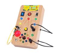 Carehabi Busy Board Montessori,Juguete de Aprendizaje Sensorial Regalo Niña 1 2 3 4 Años con 6 Interruptores y 14 Luces Led