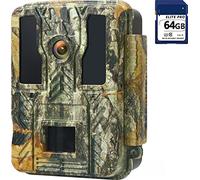 Carehabi Cámara de Caza 24MP 4K con Tarjeta de Memoria SD U3 64GB 46 LED IR 940nm 28m Visión Nocturna IP67 Impermeable 0.2S Disparador rápido para cámara de Animales Salvajes