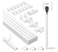 Carehabi Canaleta Cables Pared Adhesivo 4,8m (15x9mm,0,4mx12pcs), Organizador de Cables y Canaletas para Cables, Cubre Cables Pared Autoadhesivo para TV y Despacho, Blanco