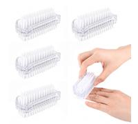 Carehabi Cepillo para Uñas 4 Piezas, Cepillo de Manos de Doble Cara Transparente, Cepillo de Uñas de Plástico con Cerdas Duras, Cepillo para Limpieza de Manos, Manicura, Baño y Lavabo
