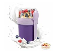 Carehabi CerealCuptoGo, 450 ml + 250 ml, YoghurtCup, vaso para cereales con cuchara y caja para salsas, caja para desayuno sin BPA, bol para cereales, para niños y adultos, morado.