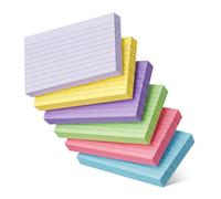 Carehabi Flashcards A6 Tarjetas de Estudio 360 Unidades en 6 Colores, Fichas de Estudio Rayadas y Tarjetas de Memoria, para Vocabulario Inglés, Fórmulas y Notas