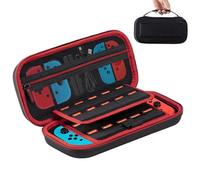 Carehabi Funda Compatible con Nintendo Switch y New Switch OLED, Funda Dura OLED con Almacenamiento para 19 Cassettes, Color Negro, Negro , Organizador de Bolsillo