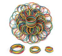Carehabi Gomas Elásticas Colores 600 Piezas, 3 Tamaños Surtidos (25/38/50mm) Goma Elástica Gruesa y Fuerte, Bandas Elásticas de Caucho Natural para Oficina Cocina DIY & Pelo, 205g Pack Ahorro