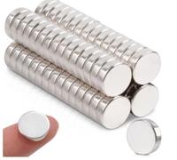 Carehabi Imanes Neodimio 10x3mm, 60 Piezas Imanes Pequeños Potentes para Pizarra Magnética, Pizarra Blanca, Tablero, Nevera y Oficina - Imanes Nevera Redondos con Caja de Almacenamiento