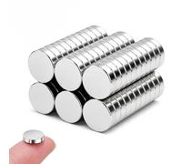 Carehabi Imanes Neodimio 10x3mm, 60 Piezas Imanes Pequeños Potentes para Pizarra Magnética, Pizarra Blanca, Tablero, Nevera y Oficina - Imanes Nevera Redondos con Caja de Almacenamiento