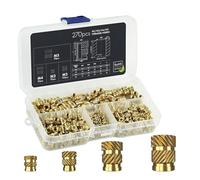 Carehabi Insertos roscados M2 + M3 + M4 + M5 caja surtida - 70 + 100 + 50 + 50 unidades de casquillos roscados de latón - para fundir un manguito roscado en piezas de plástico de impresión 3D