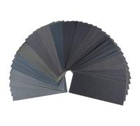 Carehabi Juego de 42 piezas de papel de lija, papel de lija húmedo y seco fino 120-3000 Papel de lija para metal, coche, muebles de madera, piedra, barniz, vidrio, 23 x 9,5 cm