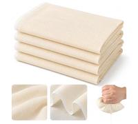 Carehabi Juego de 8 paños reutilizables para queso con bordes cosidos, paño de algodón sin blanquear para colar zumo, gelatina, leche de nueces y fabricación de queso
