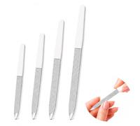 Carehabi Limas de Uñas de Acero Inoxidable 4 Piezas Lima Uñas Doble Cara con Mango de Plástico 12.5 15.2 17.2 9.2 cm