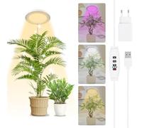 Carehabi Luz Plantas Interior Luz de Crecimiento para Plantas Ajustable en Altura Lámpara LED Cultivo de Espectro Completo 180° Grow Light con Temporizador Automático 3H/9H/12H y 10 de Brillo