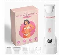 Carehabi Maquinilla de afeitar 3 en 1 para mujer, afeitadora íntima para mujer, recortadora de bikini eléctrica, IPX6, resistente al agua, en húmedo y seco, con pantalla LED, motor dual, acero