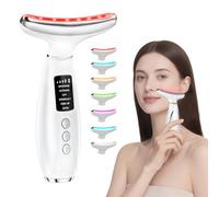 Carehabi Masajeador facial EMS con función de calor de 42 °C, 7 modos de luz LED, masaje facial eléctrico Gua Sha, 6 modos, masajeador facial, masajeador facial para cuidado diario, reafirma la piel