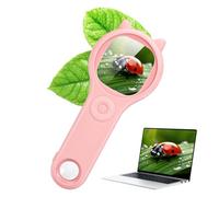 Carehabi Microscopio portátil para niños, Pantalla LCD de 2,0 Pulgadas, 4 aumentos, microscopio portátil para niños, Lupa Digital con 8 Luces LED, Tomar Fotos o vídeos, para niños a Partir de 3 años
