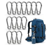 Carehabi Mosqueton 14 Piezas Mosquetones Pequeños Mosquetones de Acero Inoxidable para Toldos Hamacas Mochilas Correas de Perro Camping Viajes