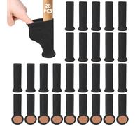 Carehabi Protector Patas Sillas y Protector Suelo Silla, 28 Piezas Calcetines Muebles con Fondo de Fieltro Integrado, Antideslizantes para Comedor y Cocina, Perímetro 6 a 18 cm, Negro