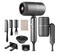 Carehabi Secador de pelo de iones de 2400 W constante, secador de viaje plegable con interruptor frío/calor, 5 velocidades, 1 concentrador y difusor, ideal para todo tipo de cabello