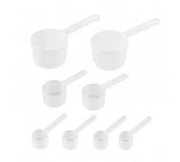 Carehabi Set de 8 Cucharas Medidoras, Dosificador de Plástico Sin BPA Transparente, Cuchara Dosificadora para Proteína en Polvo Café Detergente (5g, 20ml, 50ml)