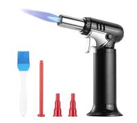 Carehabi Soplete de Cocina, Llama Ajustable Soplete Cocina con Cierre de Seguridad, Recargable Soplete para Cocinar, Hornear, Barbacoa, Camping (Gas Butano no Incluido)