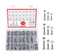Carehabi Tornillos M3 M4 M5 M6, 1112 Piezas con Tuercas y Arandelas
