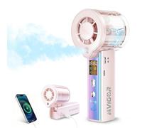 Carehabi Ventilador de mano con refrigeración por agua, 30.000 rpm, batería de 3000 mAh, 1-100 niveles, ventilador portátil pequeño con pantalla LED, ventilador USB silencioso para viajes, oficina