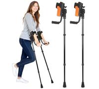 Carehofu Muletas de antebrazo ajustables de 3 ángulos para adultos, asas ergonómicas antideslizantes con soporte de codo EVA, muletas plegables para brazo para lesiones en las piernas, recuperación de