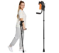 Carehofu Muletas de antebrazo ajustables de 3 ángulos para adultos, asas ergonómicas antideslizantes con soporte de codo EVA, muletas plegables para brazo para lesiones en las piernas, recuperación de