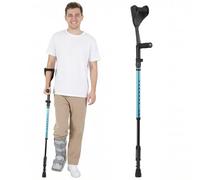 Carehofu Muletas ergonómicas para antebrazo, muletas de asistencia de resorte para adultos, cómodas y ajustables en altura, antebrazo con base antideslizante, muletas para caminar con puños, no un par