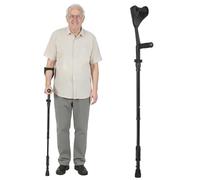 Carehofu Muletas ergonómicas para antebrazo, muletas de asistencia de resorte para adultos, cómodas y ajustables en altura, antebrazo con base antideslizante, muletas para caminar con puños, no un par