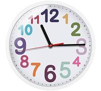 CARELAND Wall Clock 9 Inch Silent Non Ticking Battery Operated Time Teaching Quartz Home Colorful Read Learn Time Perfect for Teacher's Classrooms and Kid's Bedrooms