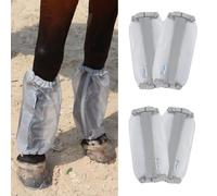 CareMaster Leggings de Caballo de tamaño Universal de Malla Fina, Botas de Mosca para Caballos Que reducen enormemente el pisoteo, Transpirables, Botas de Caballo (Juego de 4), Color Plateado
