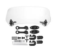 Carenabris Parabrisas Extensión Universal Parabrisas Motocicleta Alerón Ajustable Deflector con Abrazadera Brazos Y Bisagras Dobles(Transparent)